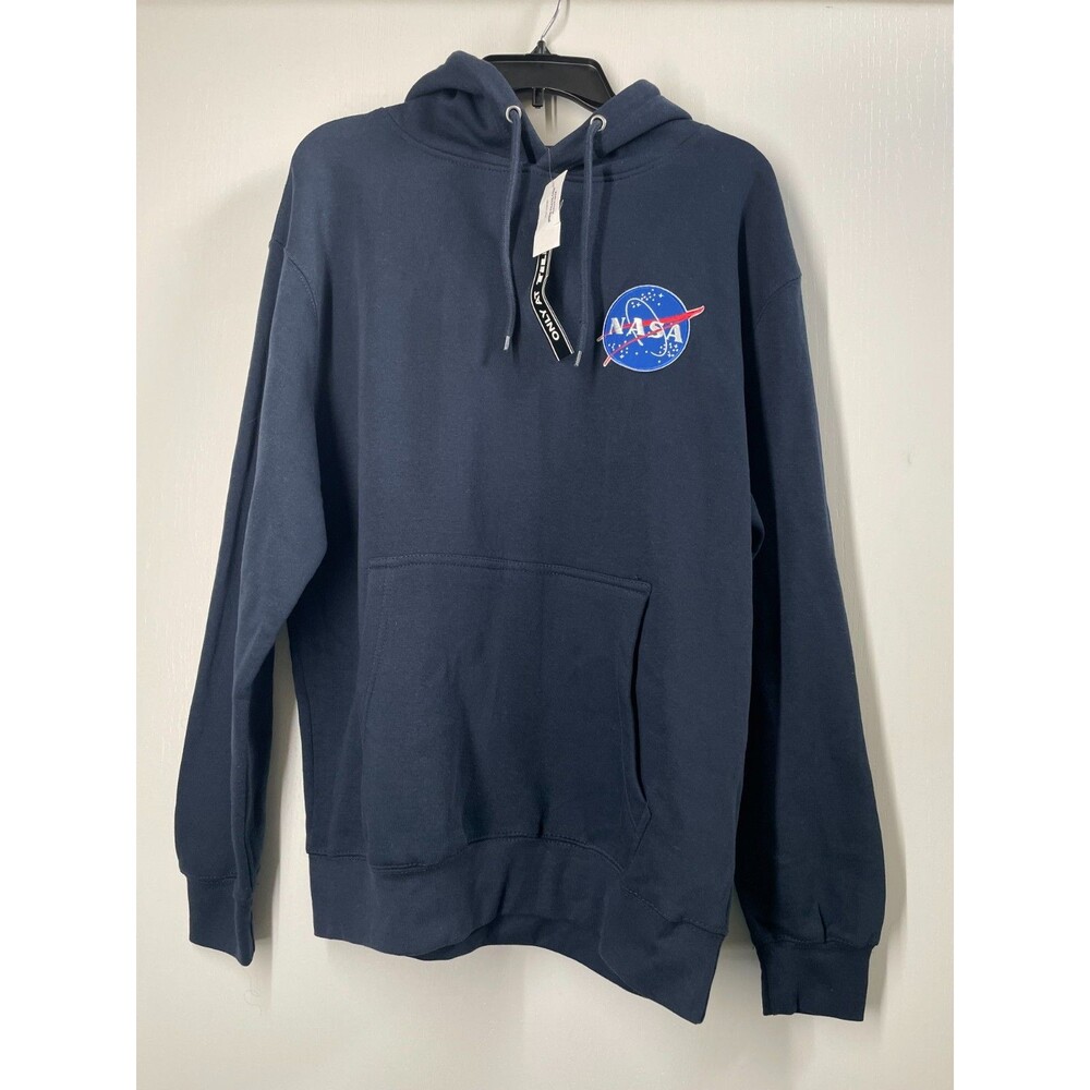 Retrofit Brand NWT NASA Graphic Hoodie Mens Large Navy Blue Space Logo Pullover